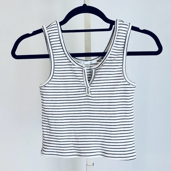 O'Neill Tops - O'Neill Black and White Striped Crop Top